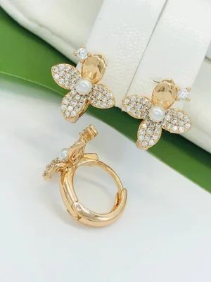 Сережки Xuping з медичного золота позолота 18к P20369