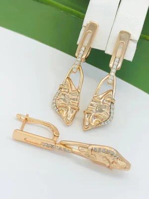 Сережки Xuping з медичного золота позолота 18к W20419